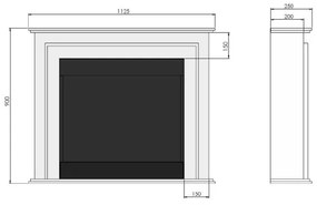 InFire - BIO kandalló 90x112,5 cm 3kW fehér