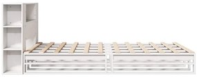 fehér tömör fa könyvespolcos ágy matrac nélkül 150 x 200 cm