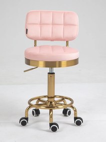 HR636 Rózsaszín modern velúr szék arany lábbal