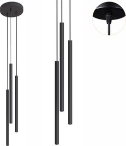 Függőlámpa Cerlux Modi fekete 3xG9 fém túlnyúlás Modern mennyezeti lámpa