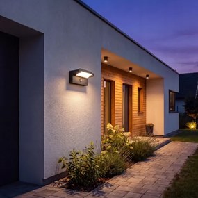 LED kültéri fali lámpa érzékelővel LED/25W/230V IP54 fekete