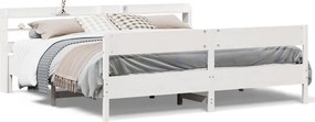 vidaXL fehér tömör fenyőfa ágy matrac nélkül 200 x 200 cm