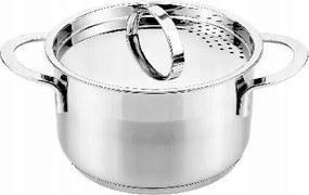 20 cm-es edény fedővel, 3,6 l-es rozsdamentes acél, Cassida New Line indukciós főzőlap