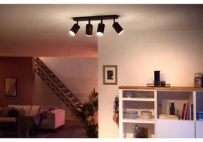 Philips Hue FUGATO 4xGU10 LED RGBW dimm. spotlámpa, 4,2W, 230V, fekete