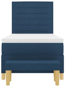 Box Spring Ágy Matraccal és Pad Kék 100x200 cm Szövet