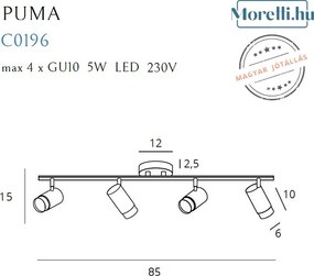Mennyezeti Lámpa Fekete MAXLIGHT C0196