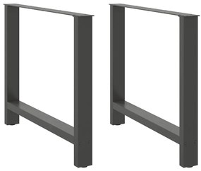 2 db antracitszürke acél étkezőasztalláb 90 x (72-73) cm