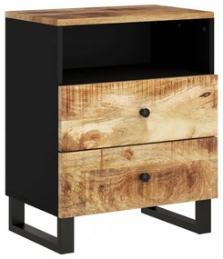 tömör mangófa és szerelt fa éjjeliszekrény 50 x 33 x 62 cm