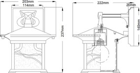Quintiesse MORRIS QN-MORRIS-M Fali lámpa 1x60W/E27 IP44