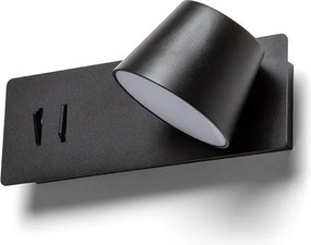 RENDL AMADEUS nástěnná s podsvícením černá 230V LED 4+6W 3000K
