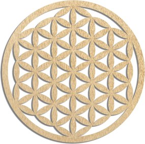 Elegáns, faragott fa mandala falra - FLORUM