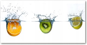 Fotó kép edzett üveg Gyümölcsök a víz alatt 140x70