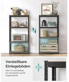 Álló polc, könyvespolc, tárolópolc 40 × 80 × 160 cm, barna/fekete