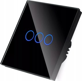 Érintőkapcsoló Fény Hármas Üveg Kapcsoló Kikapcsoló N 3G Fekete