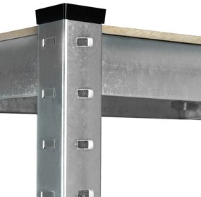 monzana® 2 db 180x90x40 cm-es polcból álló készlet - ezüst színű