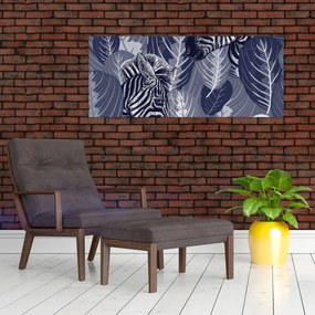 Kép - Kék zebrák (120x50 cm)