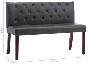 szürke művelúr pad 120 cm