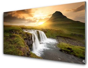 Akrilkép Mountain Waterfall Természet 100x50 cm