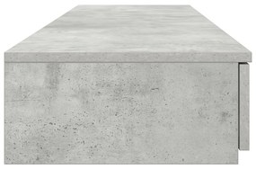 Ágyfiókok Beton Szürkében, 140x36.5x16.5 cm, Mérnöki Fából