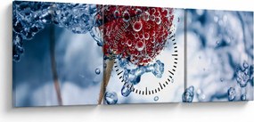 Kép - málna részlete a vízben (órával) (90x30 cm)