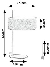 Rabalux 74241 - Asztali lámpa NARMIN 1xE14/40W/230V