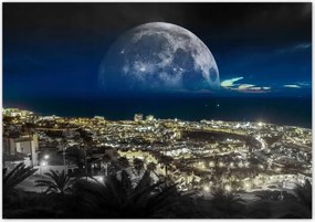 Poszterek 100x70 Hold a város felett Éjszaka