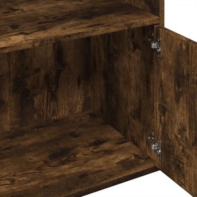 füstös tölgy színű szerelt fa könyvespolc 100 x 36 x 189 cm