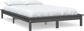 vidaXL szürke tömör fenyőfa ágykeret 140x190 cm