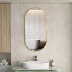 Erga Oval, ovális tükör 50x100cm, arany keret, ERG-V01-OVAL-5010-GD