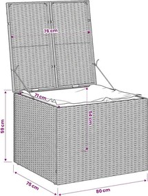 vidaXL fekete polyrattan kerti tárolóláda 291 L