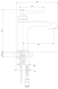OMNIRES AM5210CR - Mosdócsap ARMANCE 18 cm fényezett króm