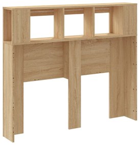 sonoma tölgy színű szerelt fa LED-es fejtámla 120x18,5x103,5 cm