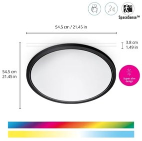 WiZ - LED RGB dimmelhető SUPERSLIM mennyezeti lámpa LED/32W/230V Wi-Fi fekete