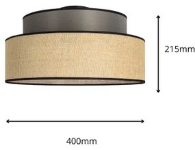 Mennyezeti lámpa BOHO 1xE27/60W/230V átm. 40 cm barna/bézs