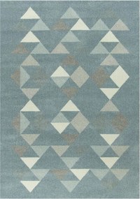 140x190 cm Kék Relax Szőnyeg Pasztell Háromszögekkel