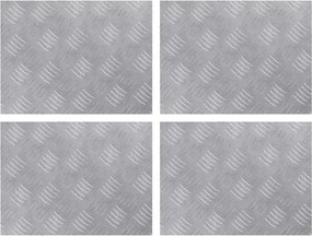 vidaXL Lépcsőfok Négyszögletes 4 pcs Ezüst 40 x 30 cm Alumínium