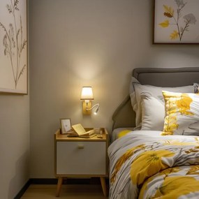 Brilagi - LED Fali lámpa NUBILA WOOD 1xE27/25W/230V + LED/3W tölgy/barna