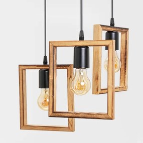 Zuma Line ASZ.1678 - Csillár zsinóron ATRIA 3xE27/20W/230V fenyő/fekete