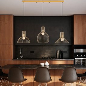 Tabut MR-768-1 arany fém függőlámpa, 148 x 38 cm, 3 izzós