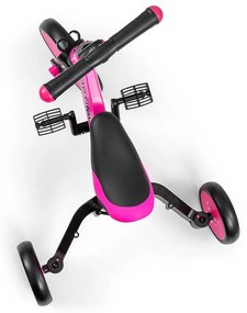 Gyerek háromkerekű bicikli 4az1-ben Milly Mally Optimus Plus tolókarral pink