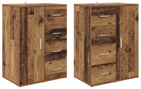 Oldalszekrények Corona 2 pcs Öreg fa 59 x 39 x 80 cm Faanyag