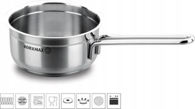 Alfa rozsdamentes acél lábas 1,0 l