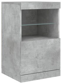 betonszürke tálalószekrény LED-világítással 41 x 37 x 67 cm