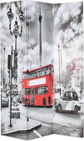 vidaXL fekete-fehér londoni busz mintás paraván 120 x 170 cm