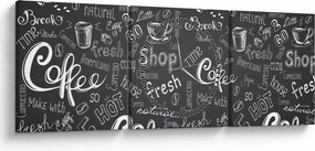 Kép - Coffee (órával) (90x30 cm)
