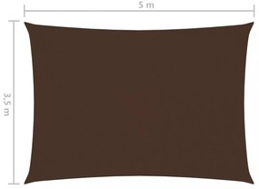barna téglalap alakú oxford-szövet napvitorla 3,5 x 5 m