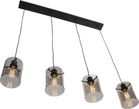 Dizájner lógólámpa fekete füstüveggel 4 lámpás - Dome