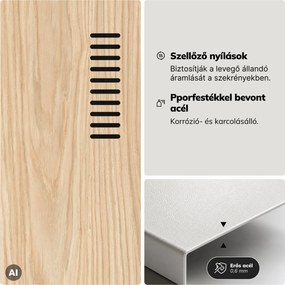 L alakú öltözőszekrény, szürke, sonoma tölgy, 800x1850x450 mm: JULIA Eco Design