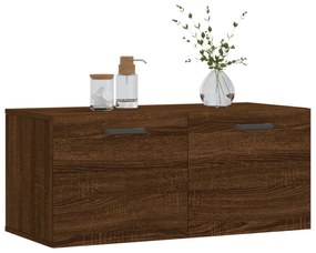 barna tölgyszínű szerelt fa faliszekrény 80x36,5x35 cm