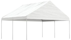 fehér polietilén pavilon tetővel 4,46 x 5,88 x 3,75 m
